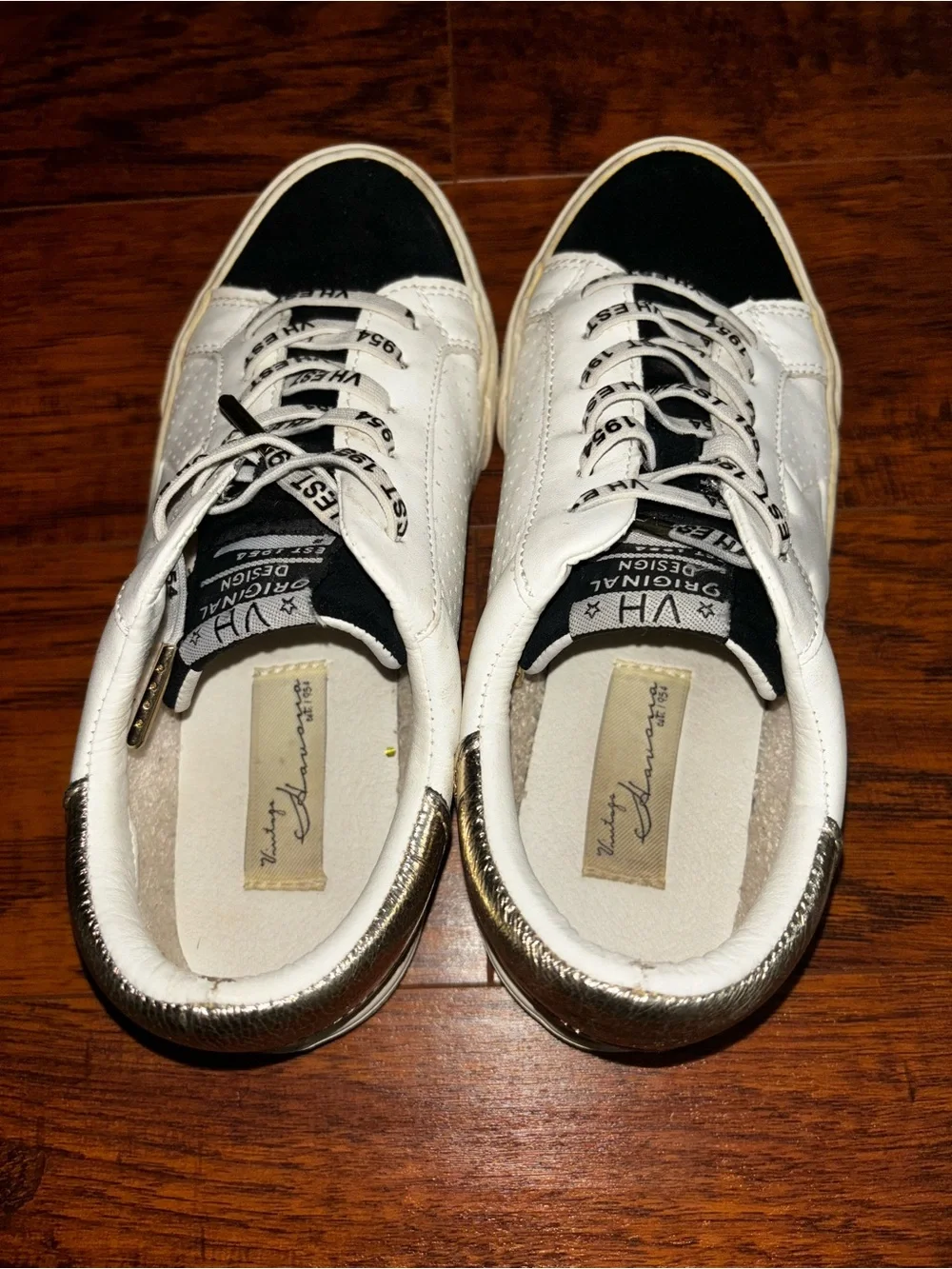 Vintage Havana Gadol Leather Sneakers Black White Star Keds Style Lace-Up Shoes